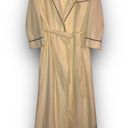 Vintage HTF 70s Cream Vassarette Velour Robe Housecoat Belted Navy Blue Piping L Size L Photo 4