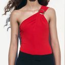 ZARA NWT  Red Cross Strap Bodysuit with Silver Ring Hardware Photo 5