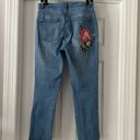 Alice + Olivia  AO LA Amazing Embroidered Floral Jeans 29 high rise cropped Photo 2