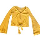 Love, Fire Yellow Bell Sleeve Crop Top Photo 1