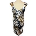 London Times NWT  Woman Satin Safari Print Body Contouring Sleeveless Dress Photo 5