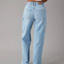 American Eagle Dreamy Drape Stretch Super High-Waisted Baggy Wide-Leg Jean in Easy Breezy Blue Photo 2