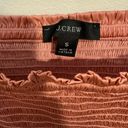 J.Crew  Squareneck Smocked Featherweight Pink Satin Long Sleeve Crop Top Photo 5