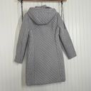 BCBGeneration  Womens Gray Quilted Chevron Puffer Faux Fur Hooded Coat Size M Photo 3