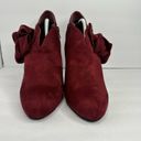 Call it spring  Womens size 9 Vegan Suede Heel Booties Ruffle Shoes Red 4 inch Photo 1