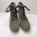 MIA  Annita Olive Green Suede Wedge Ankle Booties Photo 1