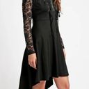 Tripp NYC  Lace Long Sleeve Hi Low Corset Dress Black Size Medium Goth Witchy Photo 1