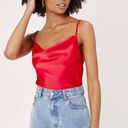 Nasty Gal Red Cowl Neck Satin Top Photo 0