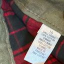 Bit & Bridle Womens Straight Leg Canvas Flannel Lined Pants Sz 10 Olive Green Photo 14