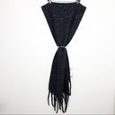 BP  Nordstrom Speckled Fringe Trim Muffler Black Chunky Oversized Winter Scarf Photo 3