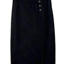 Talbots Vtg 80s  Petites USA Black Denim Midi Wrap Around Skirt 27” Waist 38” Hip Photo 0