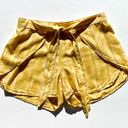 Patagonia  Women’s Garden Island Yellow Striped tie front shorts size large Photo 4