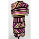 Missoni for Target Stripes Crew Neck Knitted Mini Dress Pink Black Size Medium Photo 2