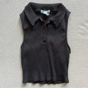 Full Tilt Sleeveless Womens Black Polo Shirt Photo 3