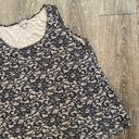 J.Jill  Shirt Women Size Medium Black Tan Floral Tank Top Rayon Blend Lace Casual Photo 3