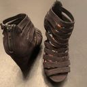 Madden Girl  Kickit Women's Faux Suede Strappy Wedge Sandals Brown Size 7.5 Photo 0