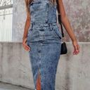 Lane 201  Denim Tube Midi Dress Photo 3