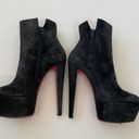 Christian Louboutin  Black Suede leather Fierce Platform 160 veau velours boot 41 Photo 3