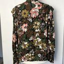 Treasure & Bond  Floral Print Flower Ruffle Frill Trim Button Long Sleeve Shirt Photo 3