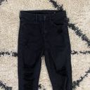 American Eagle Distressed Black Curvy Hi-Rise Jeggings Photo 3