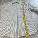 Worthington  Long Sleeve Collared Button Up Striped V Neck Shirt  Size 14 Photo 6