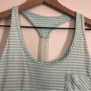 Balance Collection MARIKA  Light Blue Green Mesh Racerback Stripe Active Tank Top Photo 2