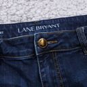 Lane Bryant  Girlfriend Jean Shorts Blue Women's Size 14 Frayed Raw Hem Stretch Photo 7