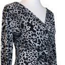 Ellen Tracy Women's Faux Wrap Dress Jersey Black Snow Leopard Size Medium M Photo 5