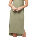 Jessica Simpson  T Shirt Dress Womens Sz XL Green Slub Brees Cap Sleeve Slit Midi Photo 0
