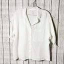 Stars Above  white gauze short sleeve notch collar top & shorts pj set size small Photo 3