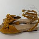 Charlotte Olympia  Marina Yellow Velvet Bow Espadrilles Flats Size 40 Preowned Photo 2