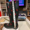 Polo Ralph Lauren Knee-High Rubber Wellies Rainboots Black Red Women, Size 6.5 Photo 9