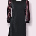 Luxology  Dress Black & Red Striped Sleeves Midi, Size S NWT Photo 1