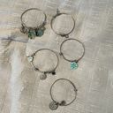 The Moon 5 silver Expandable Bangles.Sea glass,heart,I love you to  &‎ back Photo 1