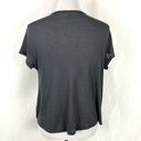 We The Free  Women Size XS Faux Wrap Top Deep V Neck Cropped Gray Short Sleeve Photo 4