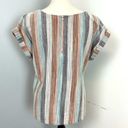 W5  Striped Textured Short Sleeved Top Medium Photo 3