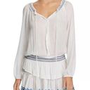 Surf Gypsy  Embroidered Tunic Swim Cover-Up Dress SMALL White Blue V-neck NEW Photo 0