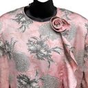 Blossom VTG 90s Floral Satin Button Up Blouse Flower  Detail Pink Women’s 12 Photo 1