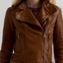 Ralph Lauren Lauren  Women's Lambskin Leather Moto Jacket 8 Dark Walnut 80s Rock Photo 11