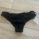 Shade & Shore  Women’s Black Swim Large Bikini Bottom Cheeky Ruffle Swimwear NWT Photo 3