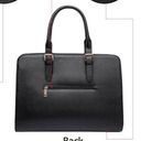 Laptop Tote Bag for Women, 15.6 Inch Extra Large Waterproof PU Leather Tote Bag for Women Work Black Photo 2