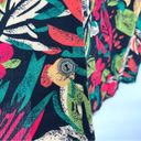 Bonworth Vintage  Colorful Tropical Rainforest Button Down Blouse Large Photo 3