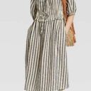 Universal Threads Universal Thread Cottage core Striped Midi Dress cream/blue Xsmall  Photo 0