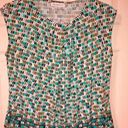 Liz Claiborne  sleeveless blouse shirt top tank green career draped pleated M Photo 1