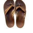 Olukai  Kaekae Tan Brown Leather Flip Flop Sandals Size 8.5-9 Photo 1