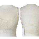 LA Made New  Criss Cross Strap Open Back Lace Bralette Ivory Photo 1