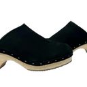 Loft  New Leather Wooden Heel Clogs Black Womens Size 9 Photo 1