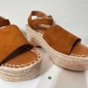 Anthropologie Seychelles Saddle Brown Tan Faux Suede Leather Platform Espadrilles Size 8.5 new Photo 3