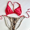 Vix Paula Hermanny  x L Space Bikini Top & Snake Print Bottom Pink Brown Women's Photo 0