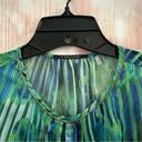 T Tahari  Green Tropical Print Sleeveless Blouse Photo 2